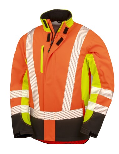 RES-R506X-Recycled 3-Layer Printable 3-Tone Safety Softshell Jacket